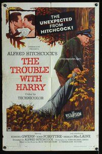 e910 TROUBLE WITH HARRY one-sheet movie poster '55 Alfred Hitchcock