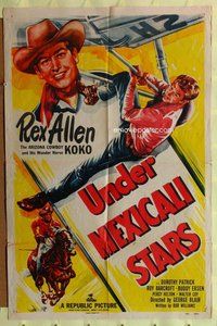 e921 UNDER MEXICALI STARS one-sheet movie poster '50 Rex Allen by airplane!