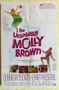 e924 UNSINKABLE MOLLY BROWN one-sheet movie poster '64 Debbie Reynolds