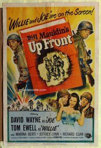 e926 UP FRONT one-sheet movie poster '51 Bill Mauldin, WWII