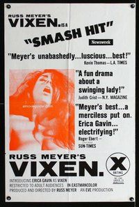 e941 VIXEN reviews 1sh '68 classic Russ Meyer, sexy naked Erica Gavin!