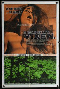 e940 VIXEN one-sheet movie poster '68 classic Russ Meyer, Erica Gavin