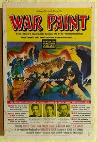 e946 WAR PAINT one-sheet movie poster '53 Robert Stack, Joan Taylor