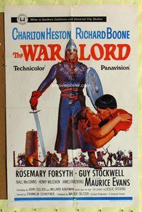 e944 WAR LORD one-sheet movie poster '65 Charlton Heston, Richard Boone