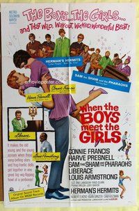 e955 WHEN THE BOYS MEET THE GIRLS one-sheet movie poster '65 Connie Francis