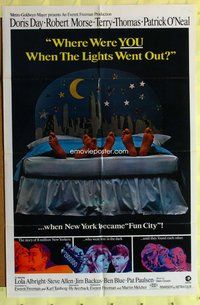 e959 WHERE WERE YOU WHEN THE LIGHTS WENT OUT style B one-sheet movie poster '68
