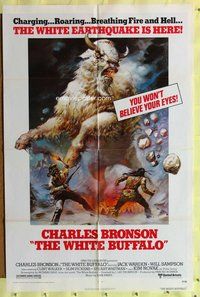 e962 WHITE BUFFALO one-sheet movie poster '77 Bronson, exotic Boris art!