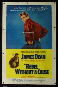 f011 REBEL WITHOUT A CAUSE Forty by Sixty movie poster '55 1st James Dean!