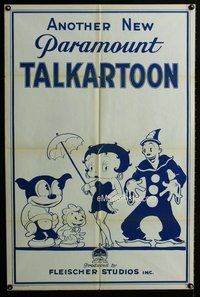 f003 ANOTHER NEW PARAMOUNT TALKARTOON one-sheet movie poster '32 Betty Boop