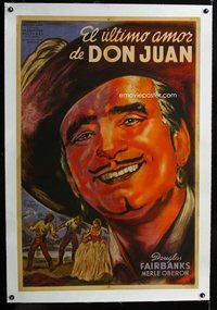 f242 PRIVATE LIFE OF DON JUAN linen Argentinean R47 wonderful Osvaldo Venturi art of Douglas Fairbanks!