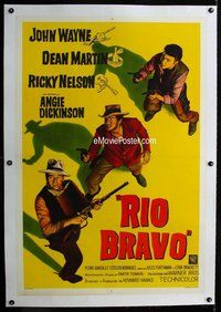 f244 RIO BRAVO linen Argentinean movie poster '59 John Wayne