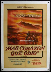 f246 SEARCHERS linen Argentinean movie poster '56 John Wayne, Ford