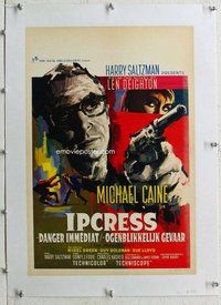 f123 IPCRESS FILE linen Belgian movie poster '65 Michael Caine