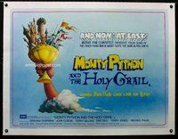 f251 MONTY PYTHON & THE HOLY GRAIL linen British quad movie poster '75