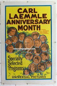f329 CARL LAEMMLE ANNIVERSARY MONTH linen one-sheet movie poster c25