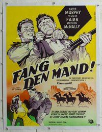 f109 HELL BENT FOR LEATHER linen Danish movie poster '60 Audie Murphy