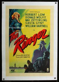 f257 RINGER linen English one-sheet movie poster '52 Lom, Mai Zetterling