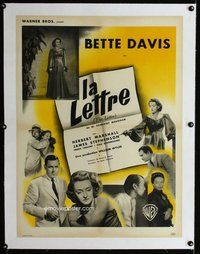 f170 LETTER linen French 24x31 movie poster '40 Bette Davis noir!