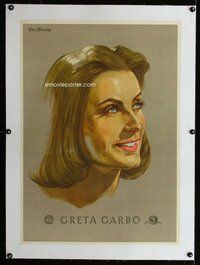 f180 GRETA GARBO linen German movie poster '40s Kurt Glombig art!