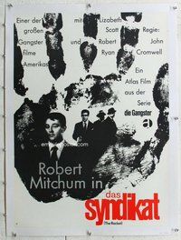 f184 RACKET linen German movie poster R61 Robert Mitchum, cool art!