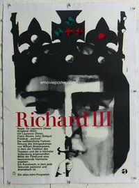 f185 RICHARD III linen German movie poster R60s Laurence Olivier