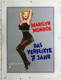 f188 SEVEN YEAR ITCH linen German movie poster R70s sexy Marilyn Monroe!