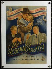 f175 YOU CAN'T TAKE IT WITH YOU linen German 16x23 movie poster '46
