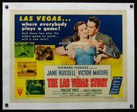f274b LAS VEGAS STORY linen style B half-sheet movie poster '52 Jane Russell