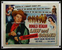 f275 LAW & ORDER linen style A 1/2sh movie poster '53 Ronald Reagan