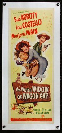 f293 WISTFUL WIDOW OF WAGON GAP linen insert movie poster '47 A & C!