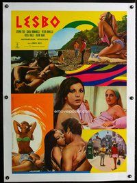 f204 LESBO linen Italian photobusta movie poster '69 early lesbians!