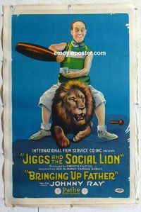 f396 JIGGS & THE SOCIAL LION linen one-sheet movie poster '20 Jiggs & Maggie