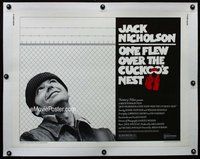 f276 ONE FLEW OVER THE CUCKOO'S NEST linen 1/2sh movie poster '75