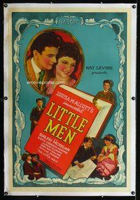 f402 LITTLE MEN linen one-sheet movie poster '35 Ralph Morgan, Louisa Alcott