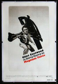 f409 MAGNUM FORCE linen one-sheet movie poster '73 Eastwood as Dirty Harry!
