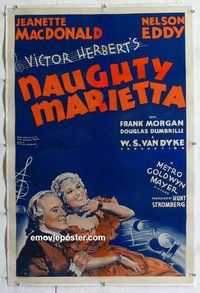 f424 NAUGHTY MARIETTA linen one-sheet movie poster '35 Jeanette MacDonald