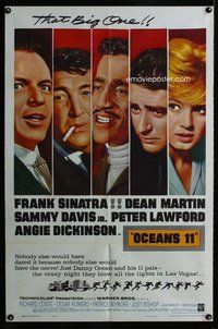 f005 OCEAN'S 11 one-sheet movie poster '60 Sinatra, classic Rat Pack!