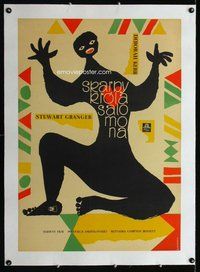 f225 KING SOLOMON'S MINES linen Polish 23x33 movie poster '58 Mroszczak art