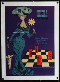 f229 PARIS DOES STRANGE THINGS linen Polish 23x33 movie poster '58 Bergman