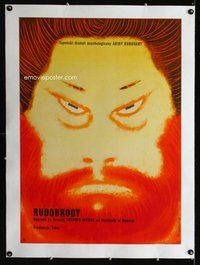 f219 RED BEARD linen Polish 23x32 movie poster '66 Kurosawa, Zamelznik art!