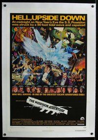 f442 POSEIDON ADVENTURE linen 1sh movie poster '72 Gene Hackman