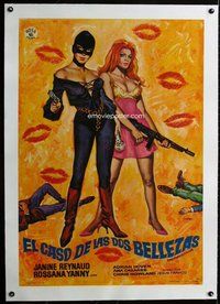 f075 SADIST EROTICA linen Spanish movie poster '67 Franco, Mac art!
