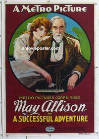f473 SUCCESSFUL ADVENTURE linen one-sheet movie poster '18 May Allison