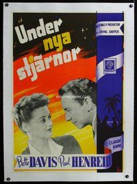 f101 NOW VOYAGER linen Swedish movie poster '42 Bette Davis, Aberg art