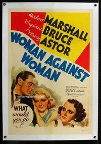 f501 WOMAN AGAINST WOMAN linen style C one-sheet movie poster '38 Mary Astor