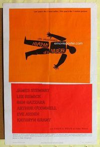 g022 ANATOMY OF A MURDER one-sheet movie poster '59 classic Saul Bass art!