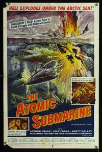 g045 ATOMIC SUBMARINE one-sheet movie poster '59 Arthur Franz, Dick Foran