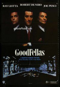 g275 GOODFELLAS Aust one-sheet movie poster '90 Robert De Niro, Joe Pesci