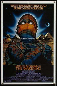 g047 AWAKENING one-sheet movie poster '80 Charlton Heston, Egyptian Mummy!