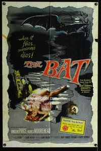 g058 BAT one-sheet movie poster '59 Vincent Price, great horror image!